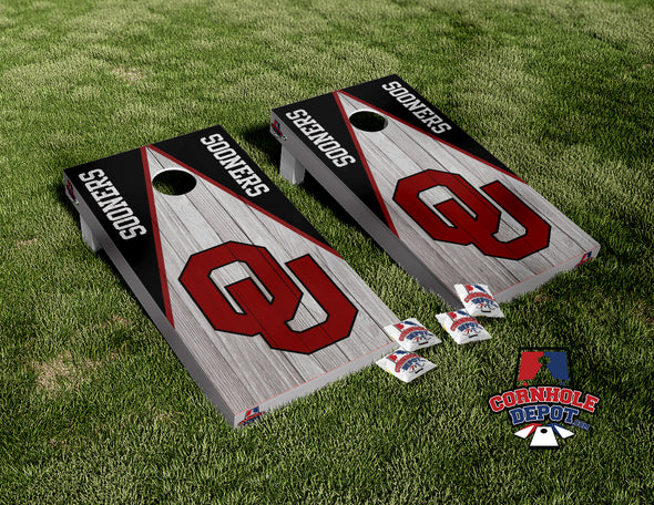 OU Sooner Boomer Gray Cornhole Board Vinyl Wrap Skins Laminated Sticker Decal Set