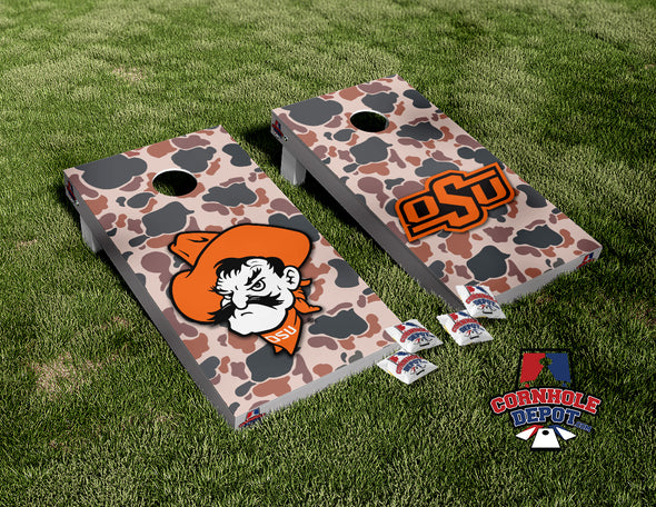 Oklahoma Cowboy Cornhole Board Vinyl Wrap Skins Laminated Sticker Decal Set