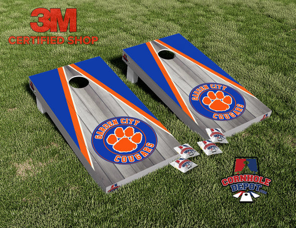Garden City Cougars Cornhole Board Vinyl Wrap Skins Laminated Sticker Set Decal