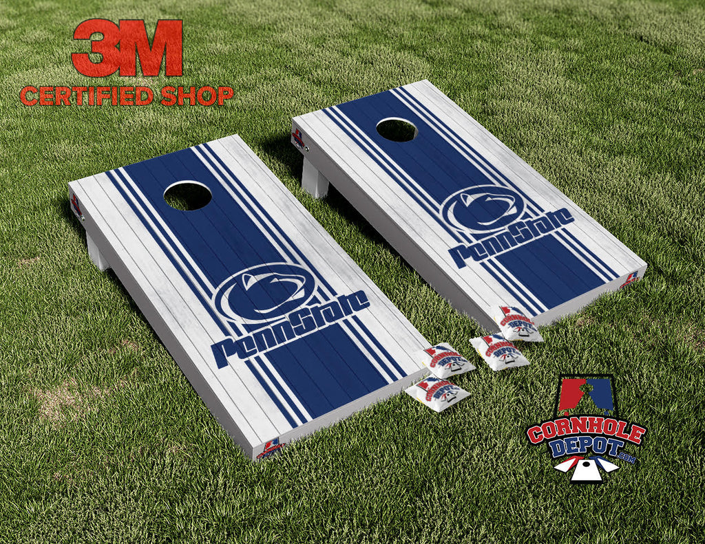 Penn State Lions Light Wood Cornhole Board Vinyl Wrap Skins Laminated Sticker Set Decal