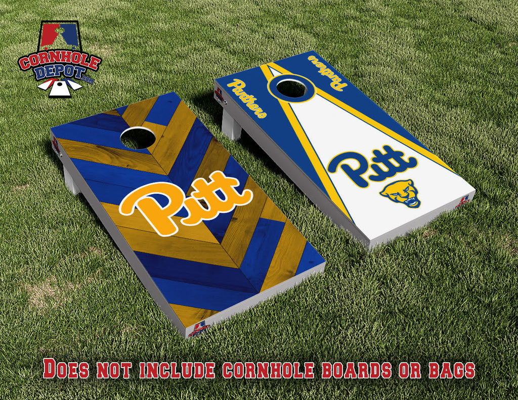 Pitt Panthers Split Set Cornhole Board Vinyl Wrap Laminated Sticker Set Decal