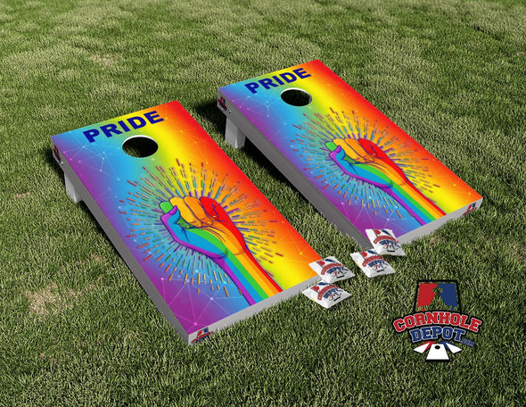 Pride Rainbow Cornhole Board Vinyl Wrap Skins Laminated Sticker Set Decal