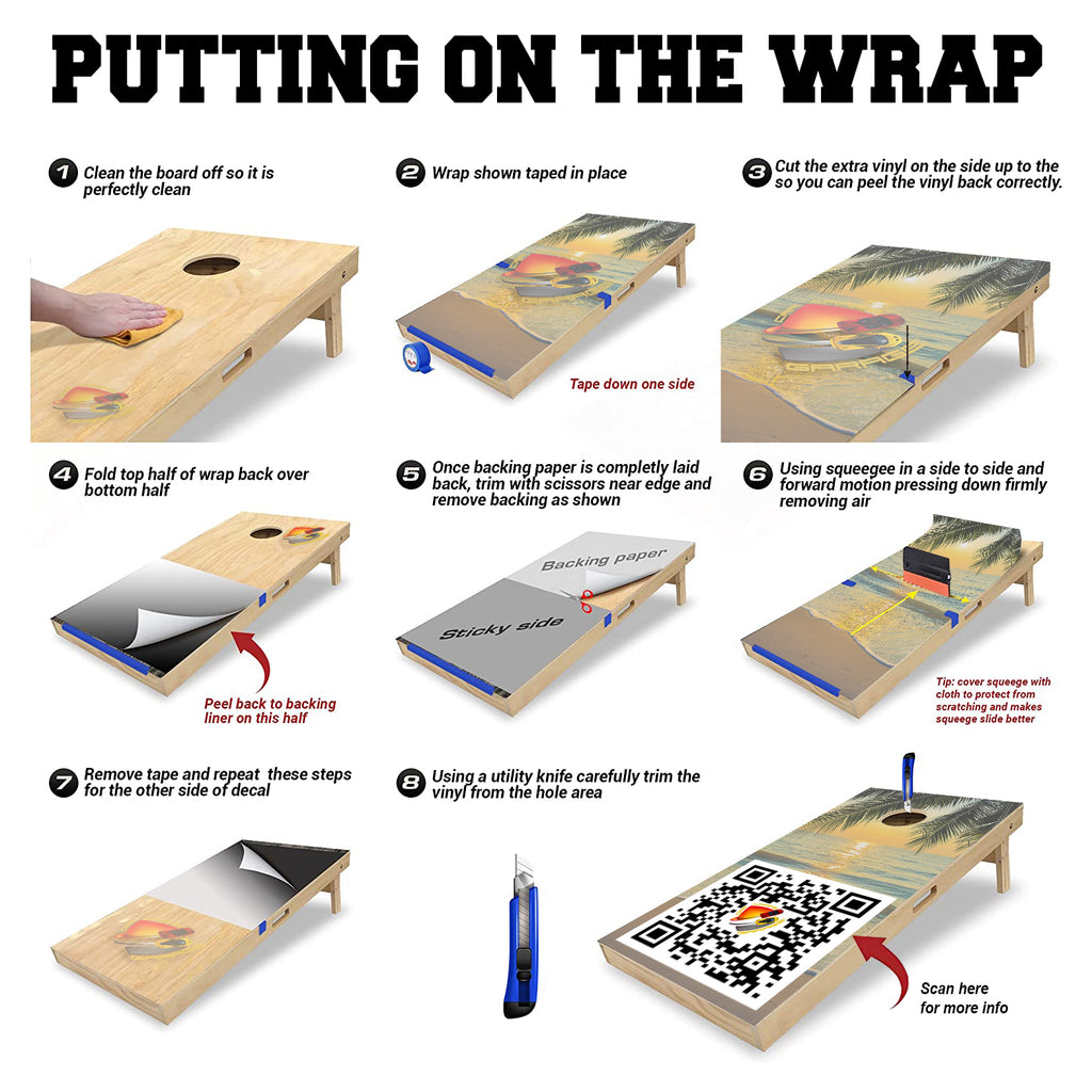 Carolina Panthers Light Wood Cornhole Board Vinyl Wrap Skins Laminated Sticker Decal Set