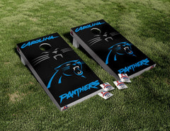 Panthers Carolina Black Board Cornhole Board Vinyl Wrap Skins Laminated Sticker Set Decal