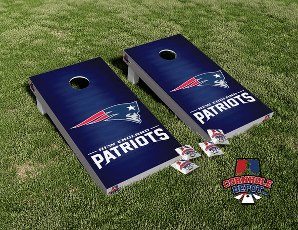 Patriots New England Blue Cornhole Board Vinyl Wrap Skins Laminated Sticker Set Decal