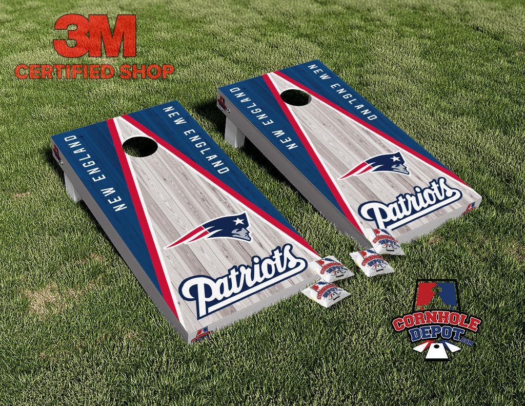 Patriots New England Light Cornhole Board Vinyl Wrap Skins Laminated Sticker Set Decal