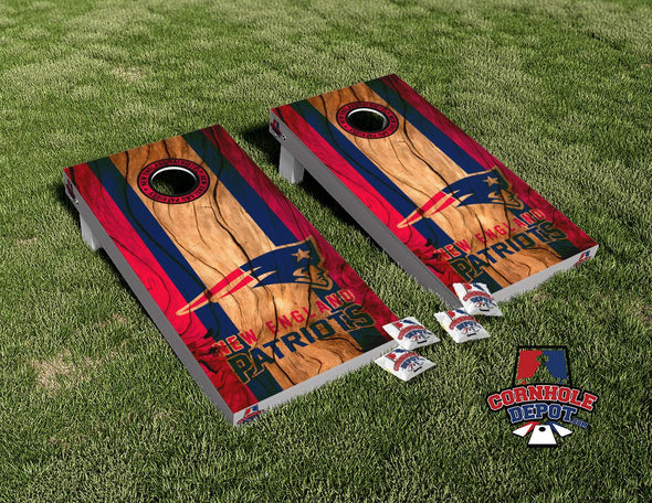 Patriots New England Wood Cornhole Board Vinyl Wrap Skins Laminated Sticker Set Decal