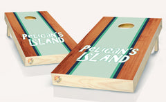 Pelican's Island Cornhole Board Vinyl Wrap Skins Laminated Sticker Set Decal