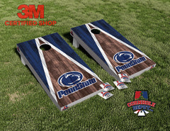 Penn State Lions Dark Wood Cornhole Board Vinyl Wrap Skins Laminated Sticker Set Decal