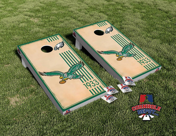 Philadelphia Eagles Retro Style Cornhole Board Vinyl Wrap Skins Laminated Sticker Set Decal