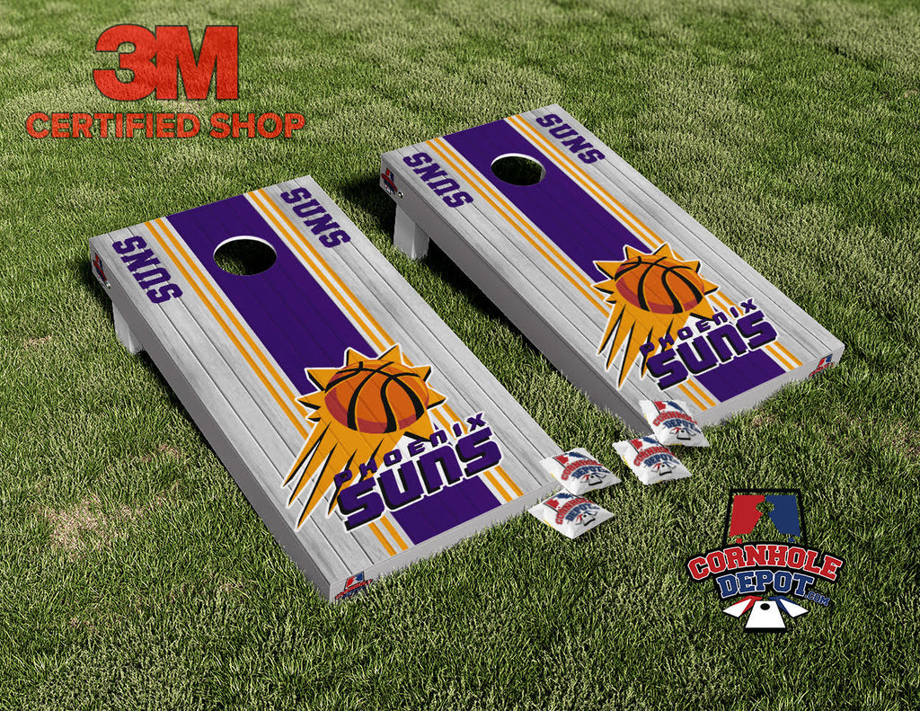 Phoenix Suns Basketball Cornhole Board Vinyl Wrap Skins Laminated Sticker Set Decal