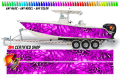 Pink Camo Graphic Vinyl Boat Wrap Decal Pontoon Sports Sportsman Console Sea Doo Bowriders Deck Watercraft etc..Boat Wrap Decal