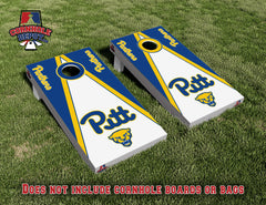 Pitt Pittsburgh Panthers Triangle Cornhole Board Vinyl Wrap Laminated Sticker Set Decal