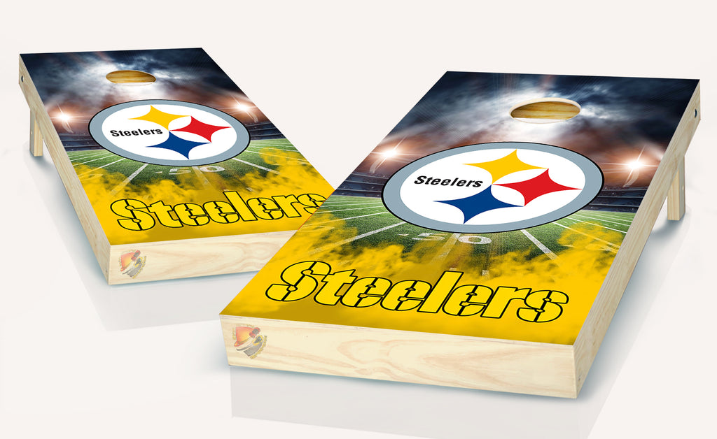 Pittsburgh Steelers  Board Cornhole  Board Vinyl Wrap Laminated Sticker Set Decal