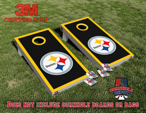 Pittsburgh Steelers Board Cornhole Board Vinyl Wrap Laminated Sticker Set Decal