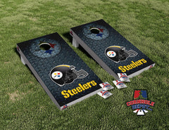 Pittsburgh Steelers Metal Board Cornhole  Board Vinyl Wrap Laminated Sticker Set Decal