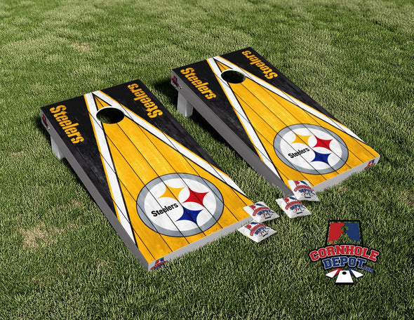 Pittsburgh Steelers Yellow Board Cornhole  Board Vinyl Wrap Laminated Sticker Set Decal