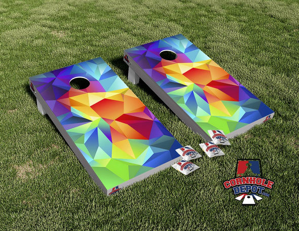 Prism Galaxy Colors Cornhole Board Vinyl Wrap Skins Laminated Sticker Decal Set