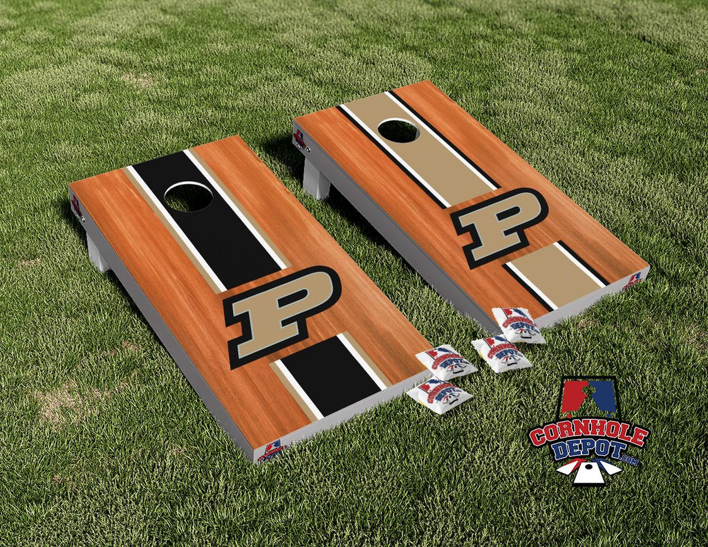 Purdue Wood Cornhole Board Vinyl Wrap Skins Laminated Sticker Set Decal