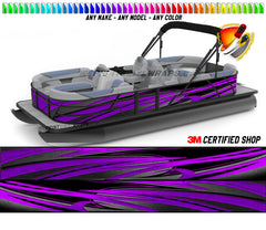 Purple and Black Zig Zag Lines Graphic Boat Vinyl Wrap Fishing Pontoon Sea Doo Water Sports Watercraft etc.. Boat Wrap Decal