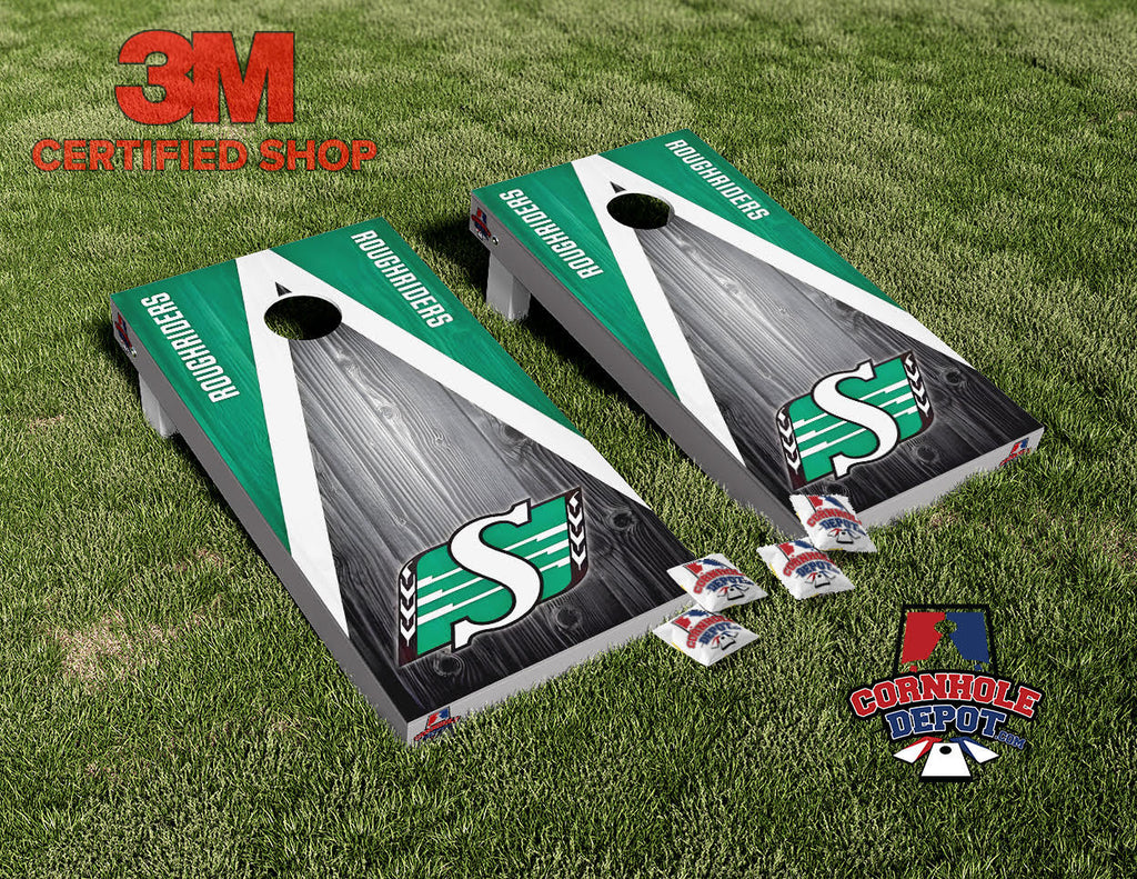 Roughriders Cornhole Board Vinyl Wrap Skins Laminated Sticker Set Decal