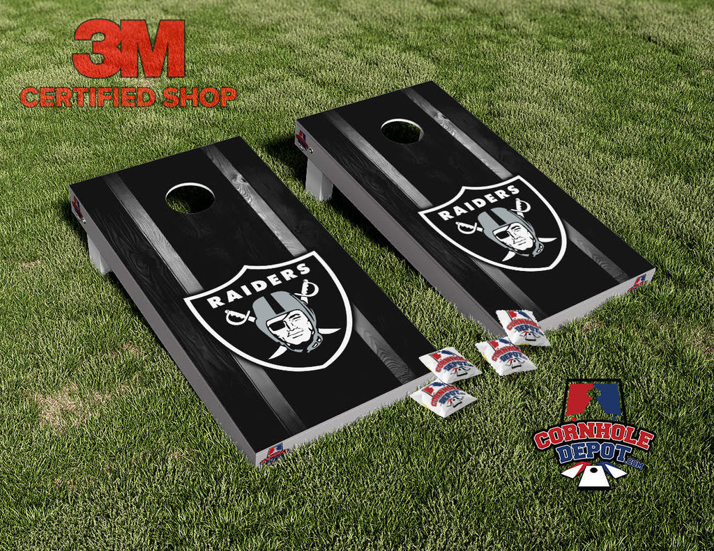 Raiders Las Vegas Cornhole Board Vinyl Wrap Skins Laminated Sticker Decal Set