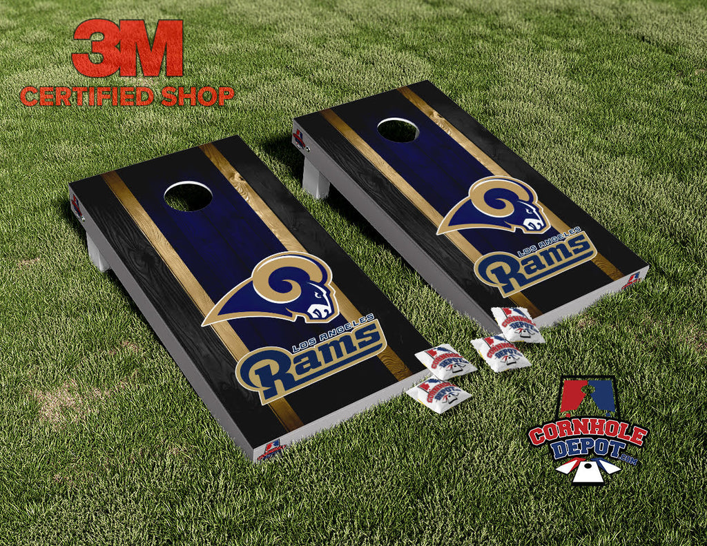 Rams Los Angeles Cornhole Board Vinyl Wrap Skins Laminated Sticker Decal Set