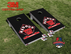 Red Dog Coombs Cornhole Board Vinyl Wrap Skins Laminated Sticker Set Decal