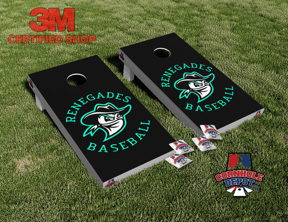 Renegades Baseball Cornhole Board Vinyl Wrap Skins Laminated Sticker Set Decal