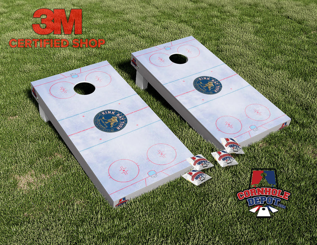 Rink Rat Tour Cornhole Board Vinyl Wrap Laminated Sticker Set Decal
