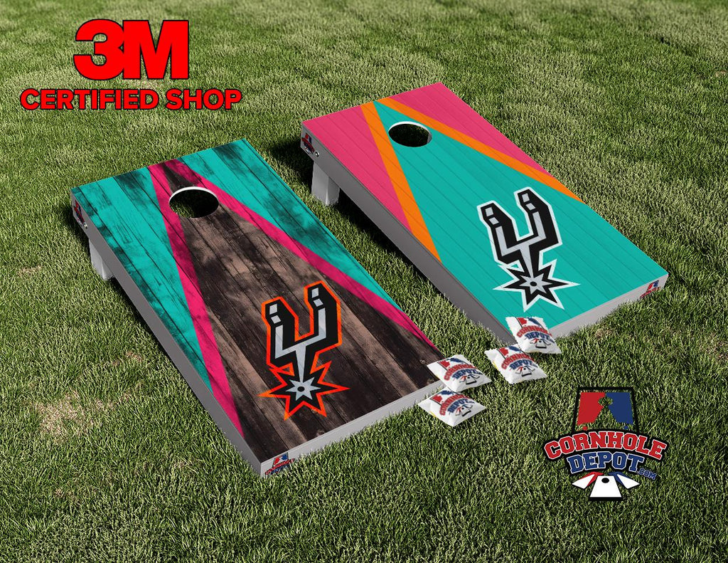 San Antonio Spurs Split Set Cornhole Board Vinyl Wrap Skins Laminated Sticker Decal Set