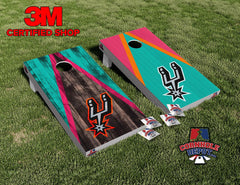 San Antonio Spurs Split Set Cornhole Board Vinyl Wrap Skins Laminated Sticker Decal Set