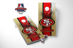 San Francisco SF 49ers Lightning Cornhole Board Vinyl Wrap Skins Laminated Sticker Decal Set