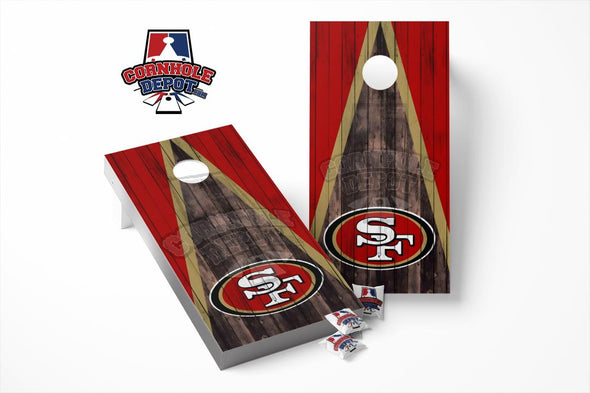 San Francisco Washed Wood Cornhole Board Vinyl Wrap Skins Laminated Sticker Decal Set