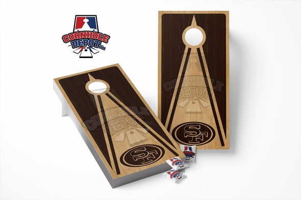 SF San Francisco 49ers Wood Cornhole Board Vinyl Wrap Skins Laminated Sticker Set