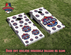 Sports Bar Split Set Cornhole Board Vinyl Wrap Skins Laminated Sticker Set Decal