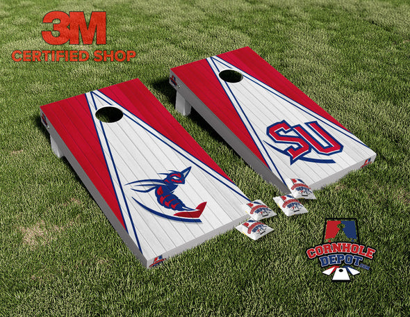 SU Cornhole Board Vinyl Wrap Skins Laminated Sticker Set