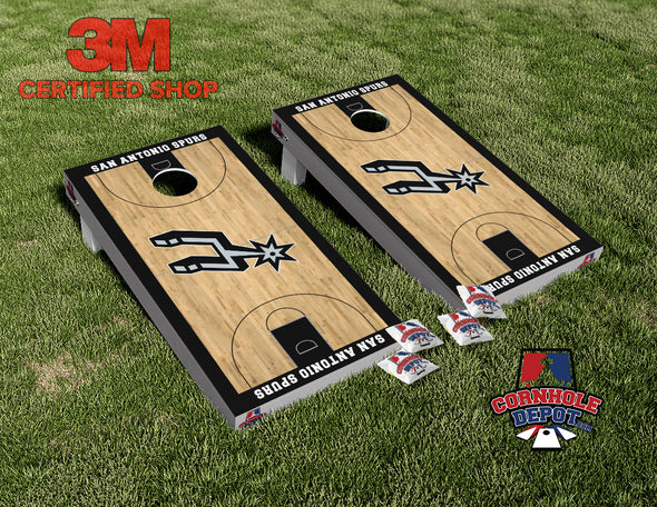 San Antonio Spurs Court Cornhole Board Vinyl Wrap Skins Laminated Sticker Decal Set