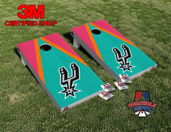 San Antonio Spurs Retro Cornhole Board Vinyl Wrap Skins Laminated Sticker Decal Set
