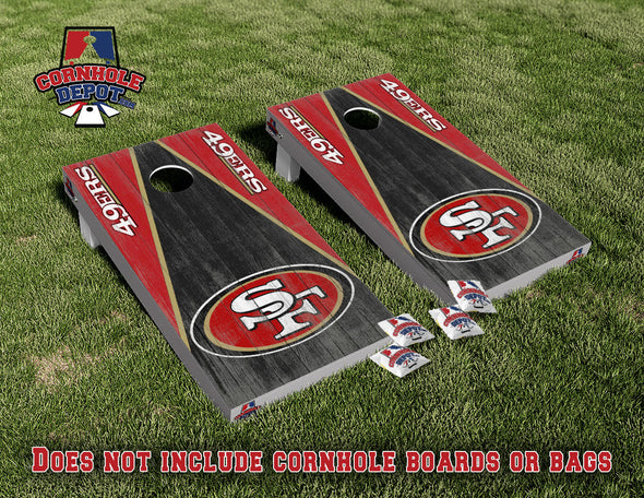San Francisco 49ers Washed Cornhole Board Vinyl Wrap Skins Laminated Sticker Decal Set