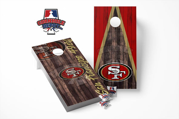 San Francisco 49ers Wood Cornhole Board Vinyl Wrap Skins Laminated Sticker Decal Set