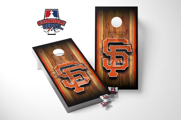 San Francisco Giants Cornhole Wood Board Vinyl Wrap Skins Laminated Sticker Decal Set