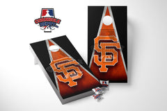 San Francisco Giants Orange Wood  Cornhole Board Vinyl Wrap Skins Laminated Sticker Decal Set