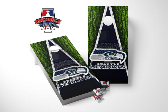Seattle Seahawks Blue Cornhole Board Vinyl Wrap Skins Laminated Sticker Set Decal
