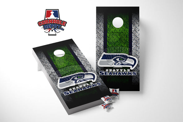 Seattle Seahawks Metal Cornhole Board Vinyl Wrap Skins Laminated Sticker Set Decal
