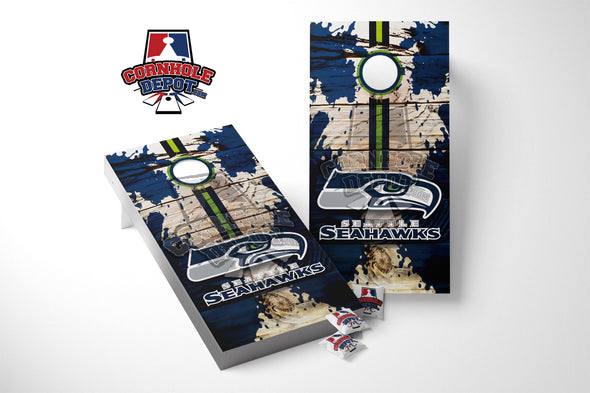 Seattle Seahawks Sports Cornhole Board Vinyl Wrap Skins Laminated Sticker Set Decal