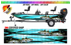 Snook Fishes Graphic Vinyl Boat Wrap Fishing  Pontoon Sportsman Watercraft etc.. Boat Wrap Decal