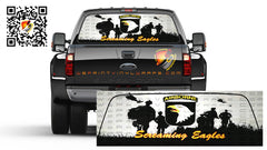 Soldiers Screaming Eagles Rear Window Graphic Perforated Decal Vinyl Pickup Cars Campers RV