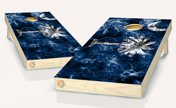 South Carolina Flag Cornhole Board Vinyl Wrap Skins Laminated Sticker Decal Set