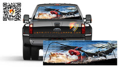 Spiderman and Ironman Rear Window Tint  Perforated Graphic Vinyl Trucks Cars Campers